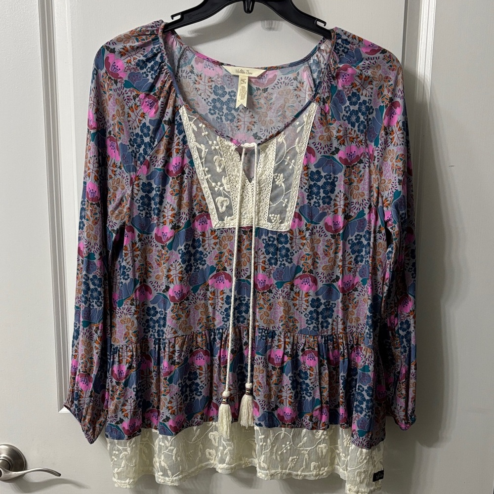 Matilda Jane "Sew Perfect" Floral Peasant Blouse size Medium